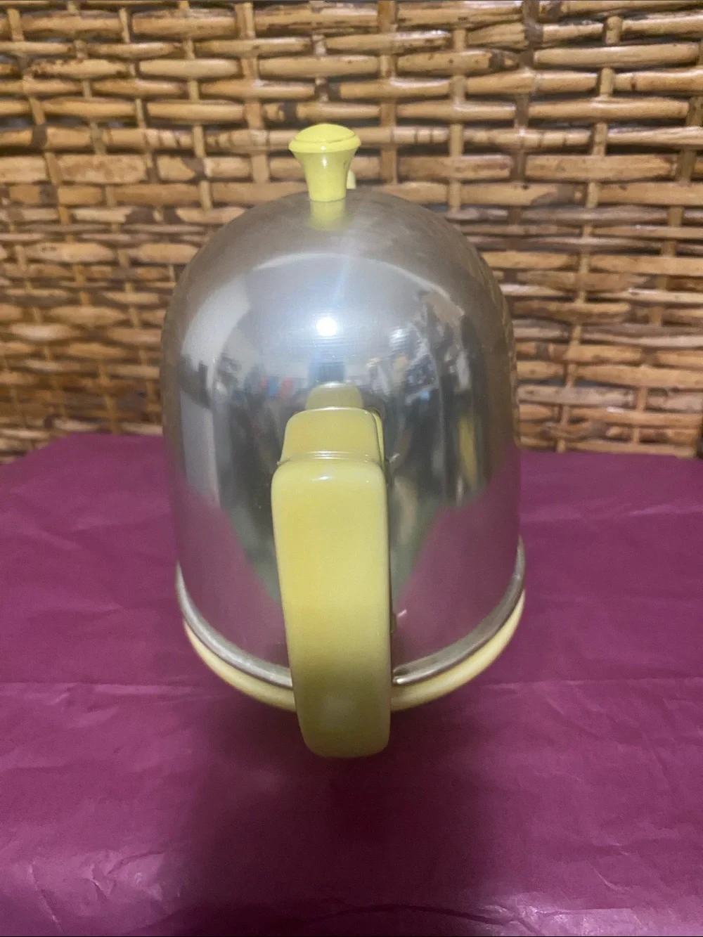 Vintage Mid century yellow Hall teapot w/ insulated cover